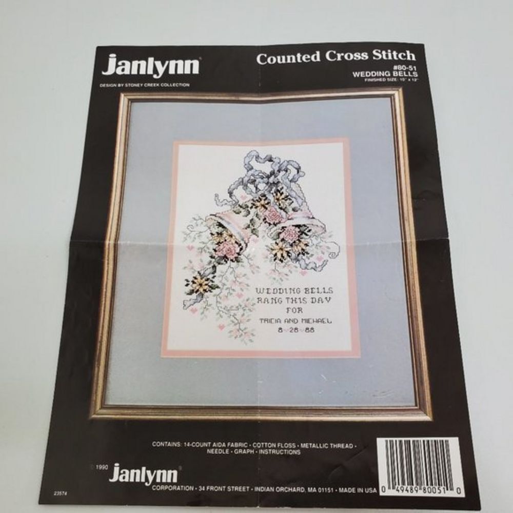 Janlynn Cross Stitch Pattern Wedding Bells 10 x 1‎